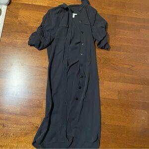 Topshop Charcoal Button-Up Dress